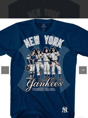 Brand new New York Yankees KISS Dressed to Kill' Graphic Tee Blue Size XL